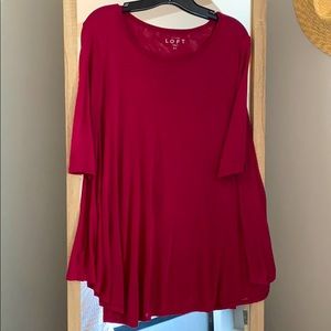 Loft | Ballet Neck Short Sleeve Soft Tee, XL